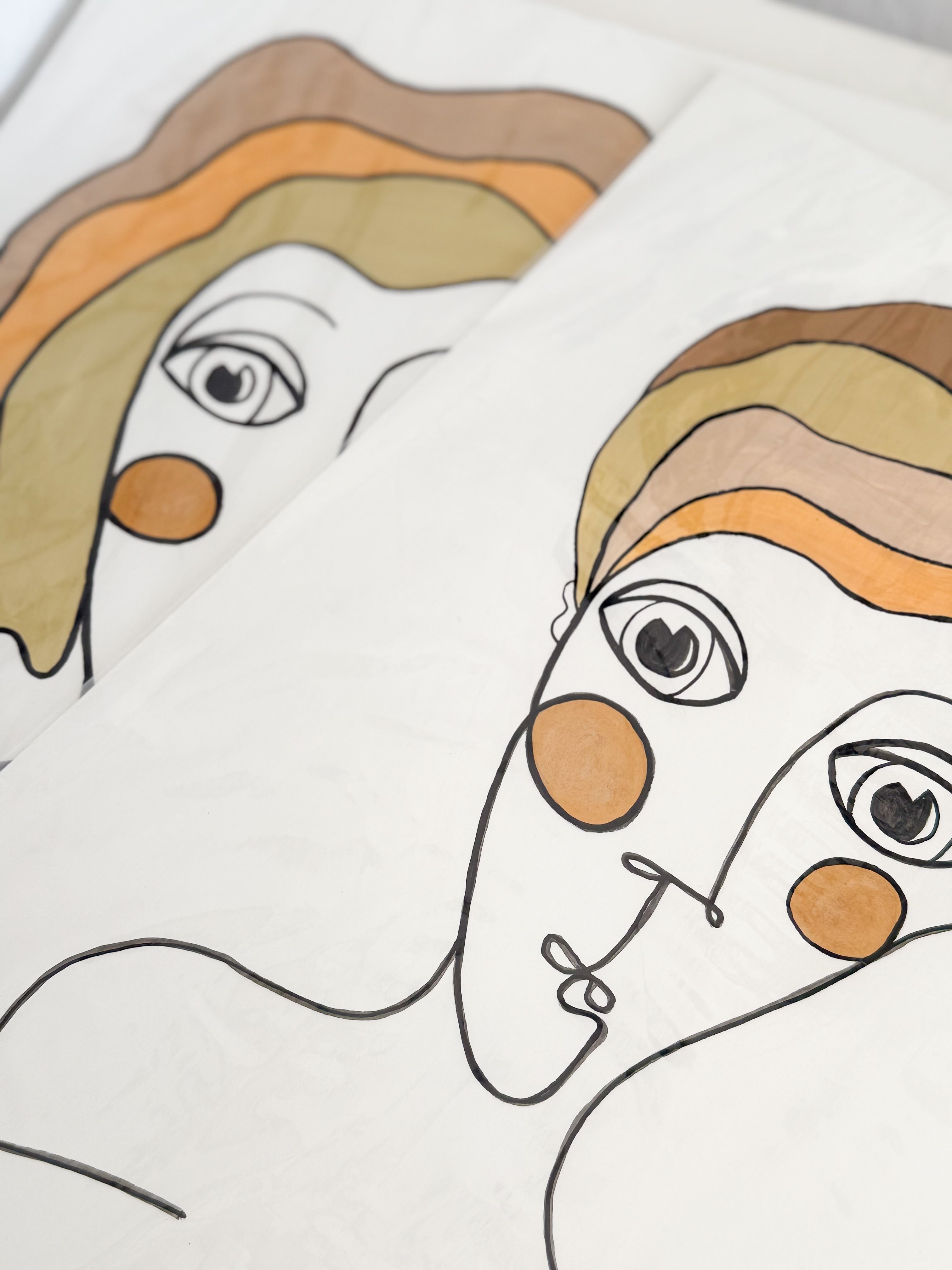 Painting Paper Linear Portrait Series – 07