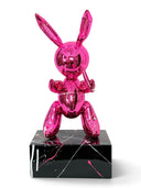 Balon Tavşan Heykeli | Pembe Krom Kaplama Pop Art Dekorasyon