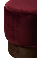 Lunara Bordo Kahverengi Kadife Puf-Puf-Cipretti-NowShopFun