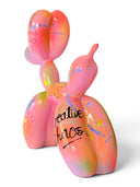 Pink Love Balon Köpek Heykeli