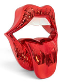 Kırmızı Krom Dudak Heykeli – Juicy Lips Duvar Dekoru