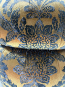 Safir, Damask Desenli Lüks Dokulu Puf/Yan Sehpa-Gold