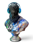 Dj Hercules Love Heykeli 60cm | Mavi Krom Kulaklıklı Tasarım