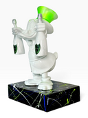 Varyemez Amca Scrooge McDuck Heykeli | Neon Yeşil Şapkalı Beyaz Pop Art | Koleksiyon Figürü