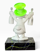 Varyemez Amca Scrooge McDuck Heykeli | Neon Yeşil Şapkalı Beyaz Pop Art | Koleksiyon Figürü