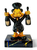 Varyemez Amca Scrooge McDuck Şampanya Heykeli | Gold Chrome Celebration Pop Art | Koleksiyon Figürü