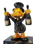 Varyemez Amca Scrooge McDuck Şampanya Heykeli | Gold Chrome Celebration Pop Art | Koleksiyon Figürü