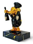 Varyemez Amca Scrooge McDuck Şampanya Heykeli | Gold Chrome Celebration Pop Art | Koleksiyon Figürü