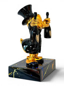 Varyemez Amca Scrooge McDuck Şampanya Heykeli | Gold Chrome Celebration Pop Art | Koleksiyon Figürü
