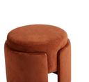 Aura Yuvarlak Terracota Kadife Puf