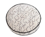 Dalga Desenli Siyah Beyaz Yuvarlak Şönil Kırlent