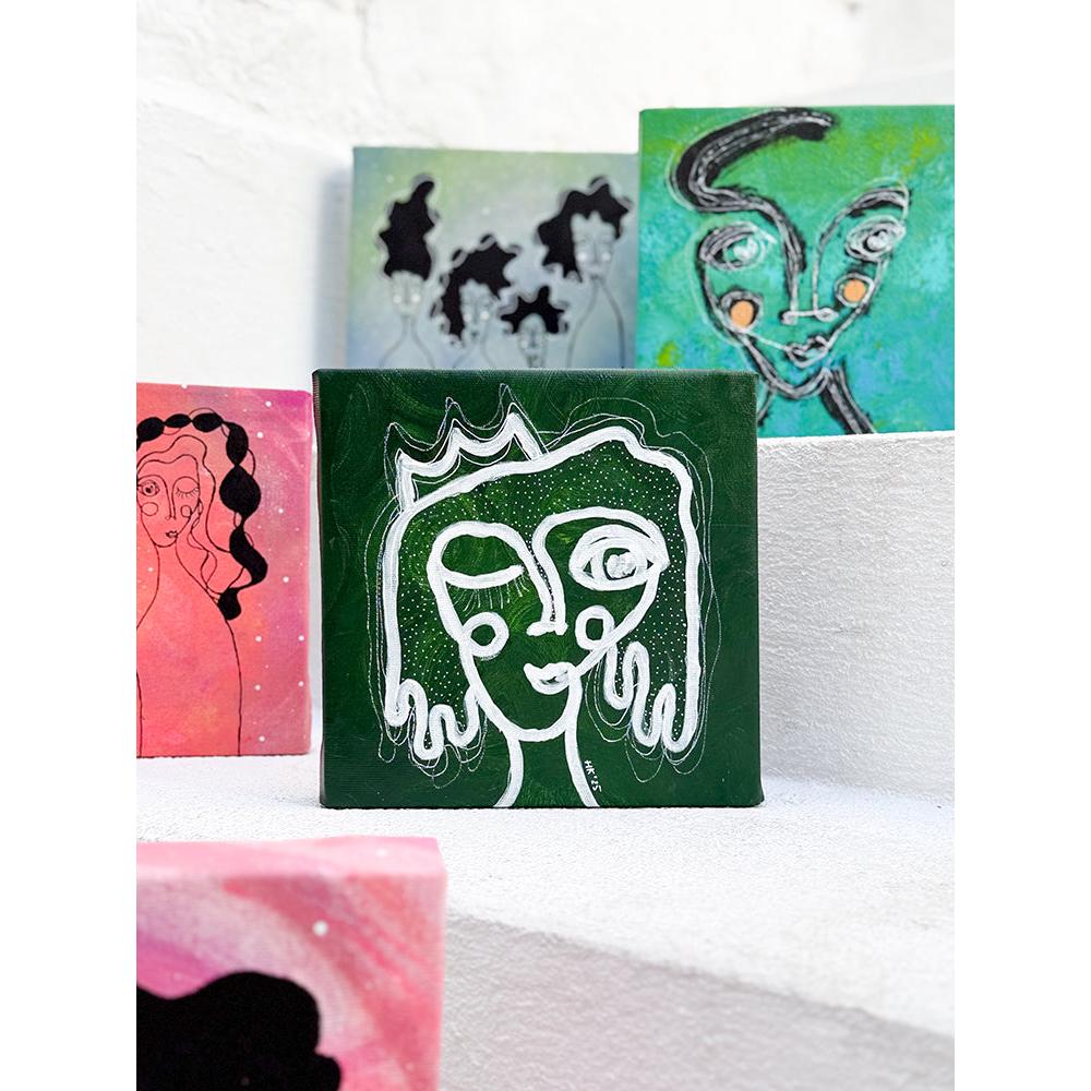 Kanvas Renkli Portre Serisi - 19