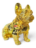 Altın Krom Bulldog Heykeli –  Cash Is King Graffiti Tasarım