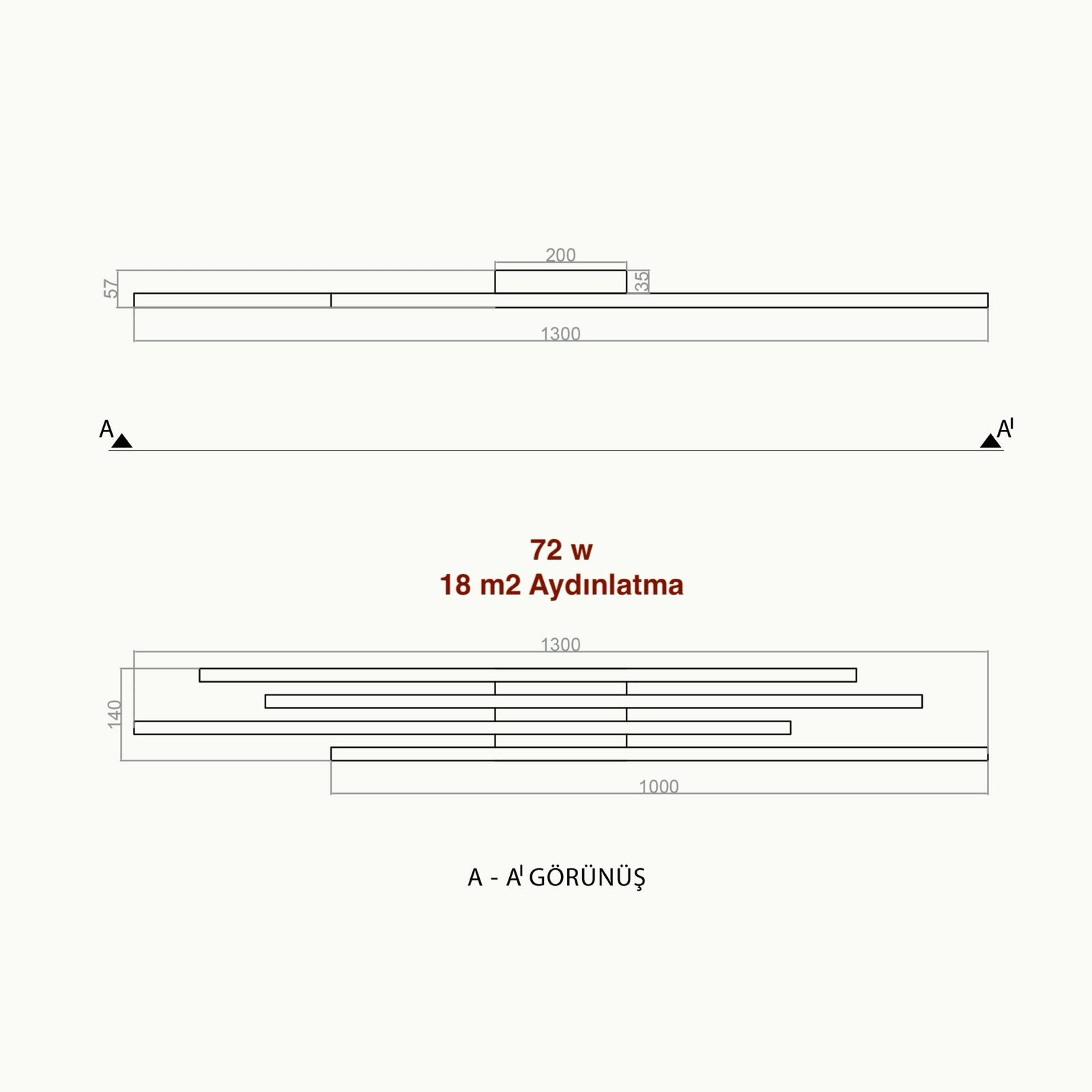 İnline Plafonyer Lineer Led Avize