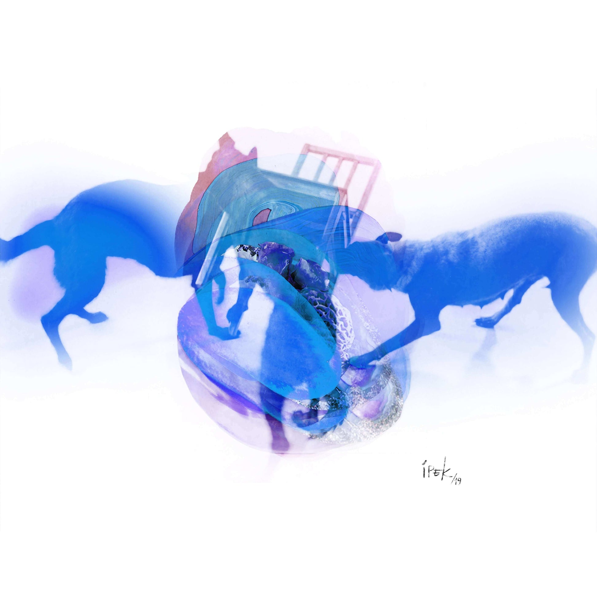 İpek Kerse - Blue As Medium 3'lü Set Fine Art Baskı