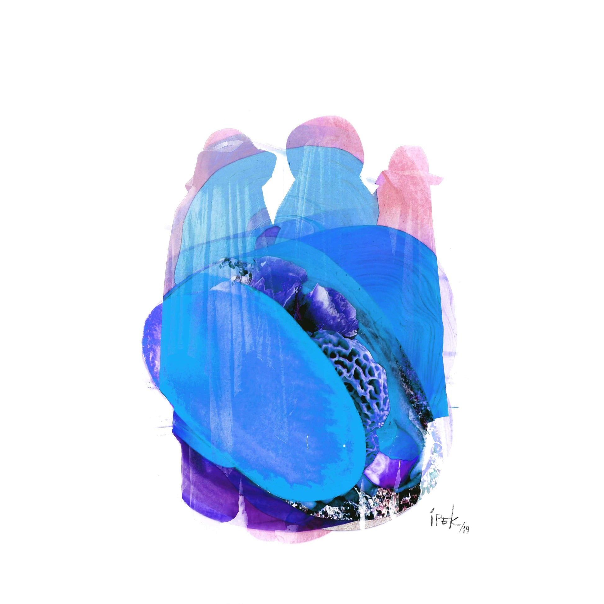 İpek Kerse - Blue As Medium 3'lü Set Fine Art Baskı