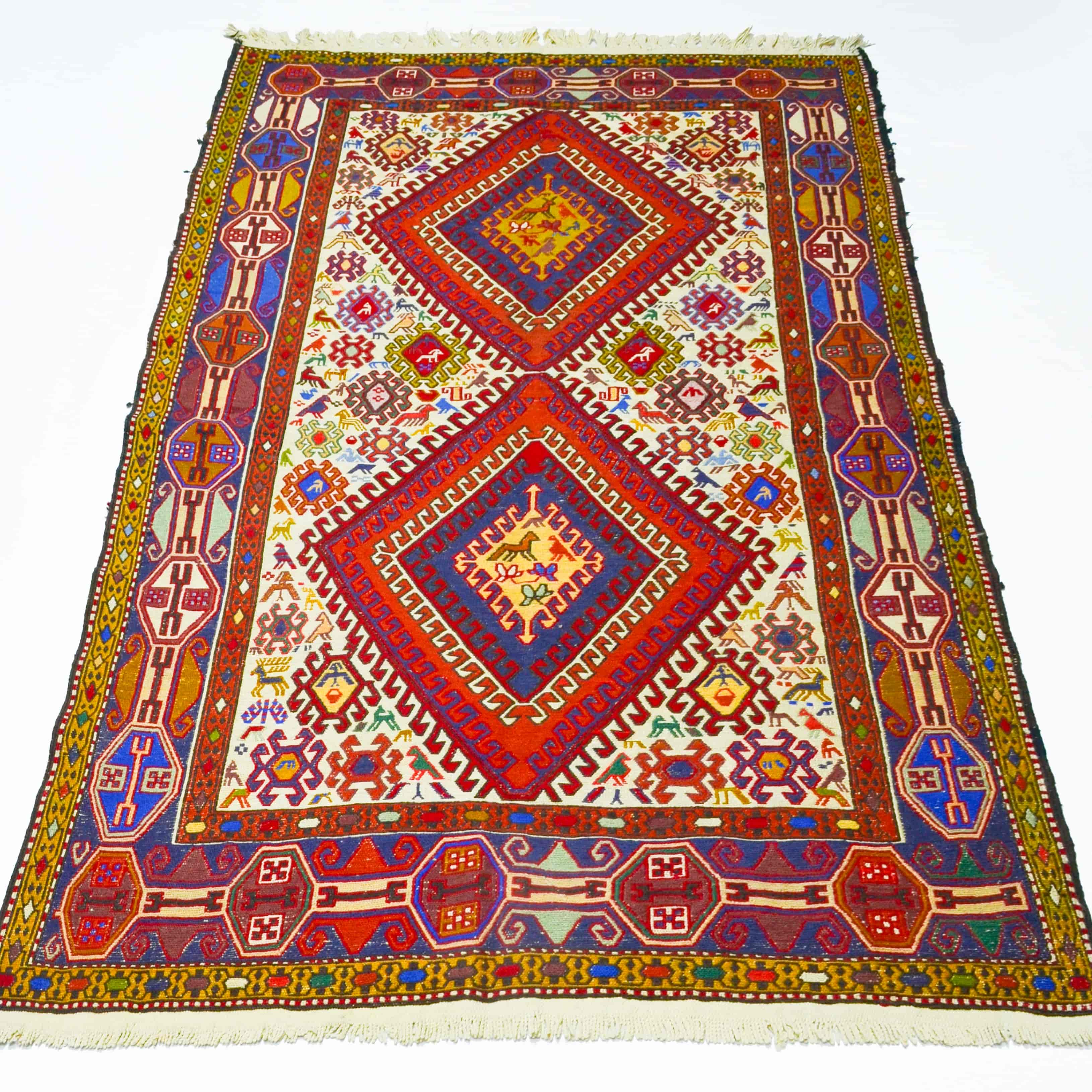İpek ve Yünden El Dokuma İran Sumak Kilim 117x200 cm-Kilim & Halı-KilimCo-NowShopFun