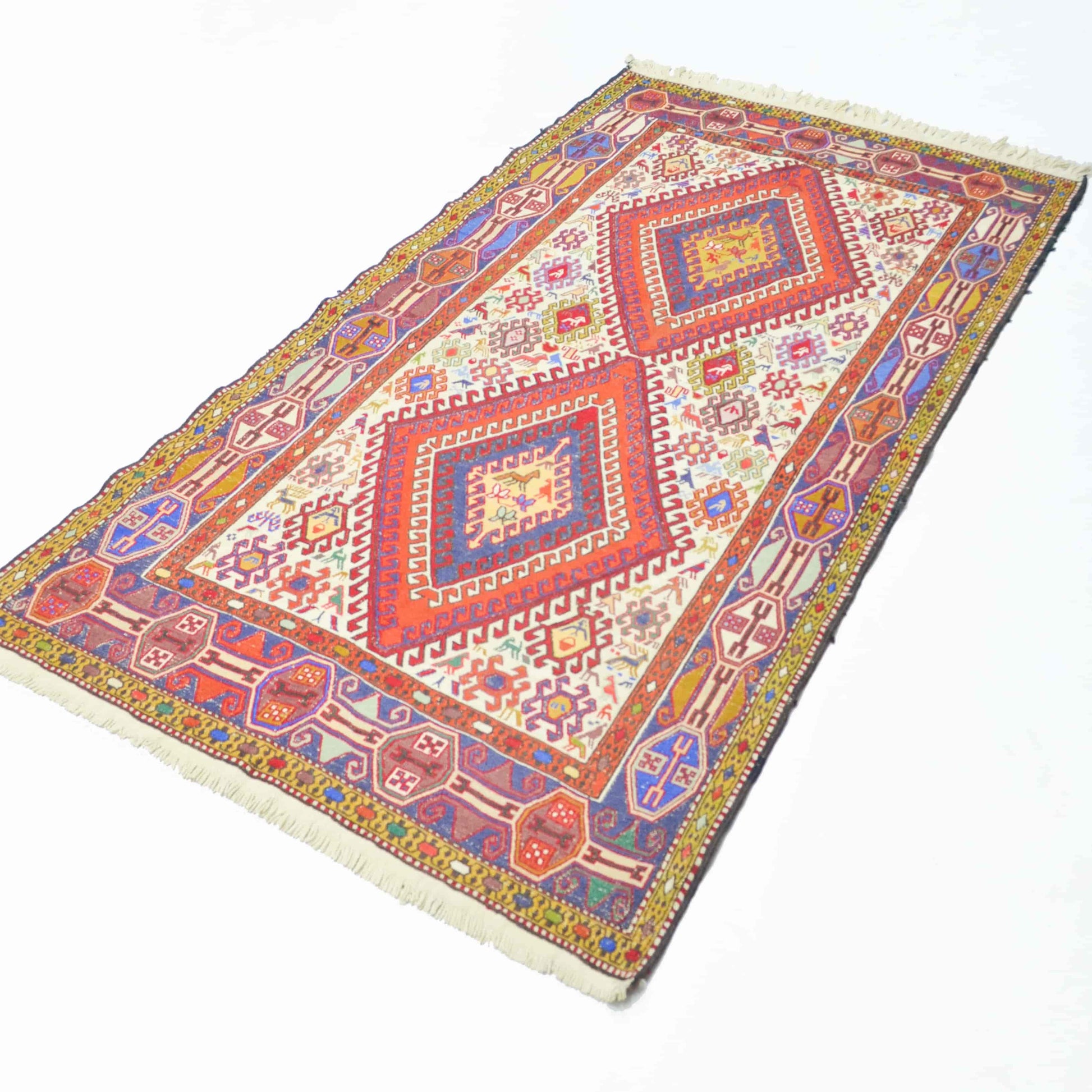 İpek ve Yünden El Dokuma İran Sumak Kilim 117x200 cm-Kilim & Halı-KilimCo-NowShopFun
