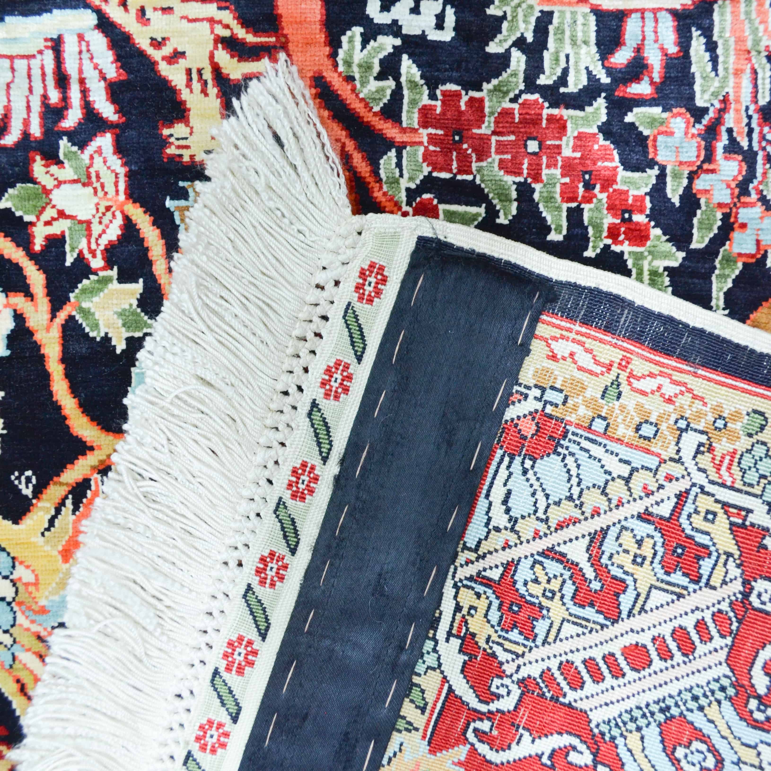 İpekten El Dokuma Gamlı Sonbahar Hereke Halısı 80X90 Cm