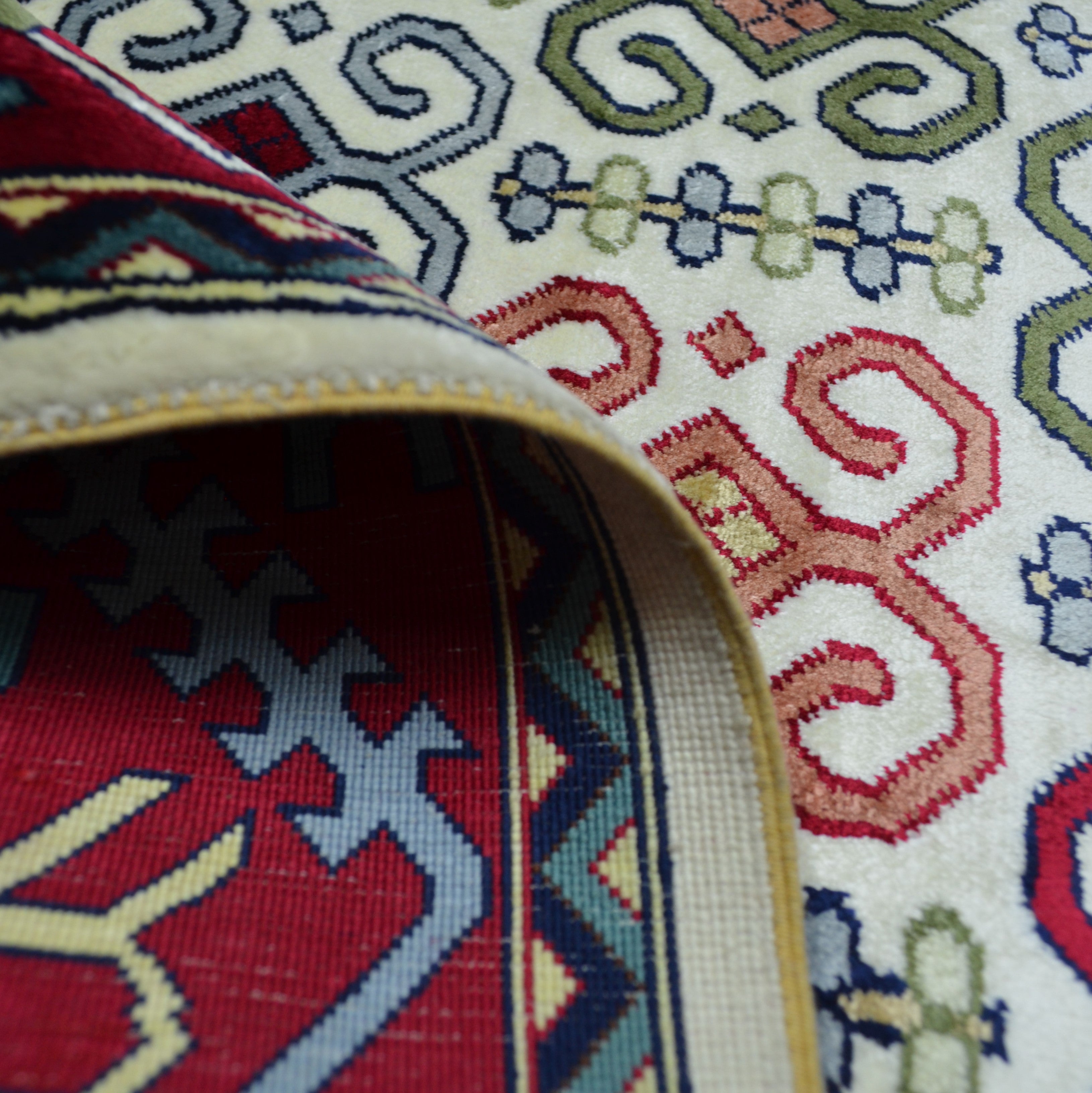 İpekten El Dokuma Kafkas Halısı 203x305 cm (6.19 m²)-Kilim & Halı-KilimCo-NowShopFun