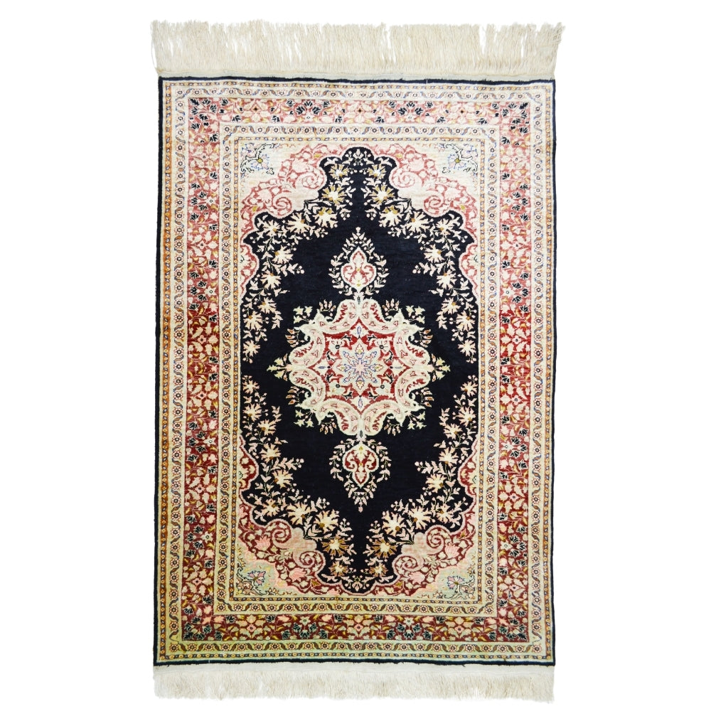 İpekten El Dokuma Madalyonlu Model Kayseri Halısı 80x116 cm-Kilim & Halı-KilimCo-NowShopFun