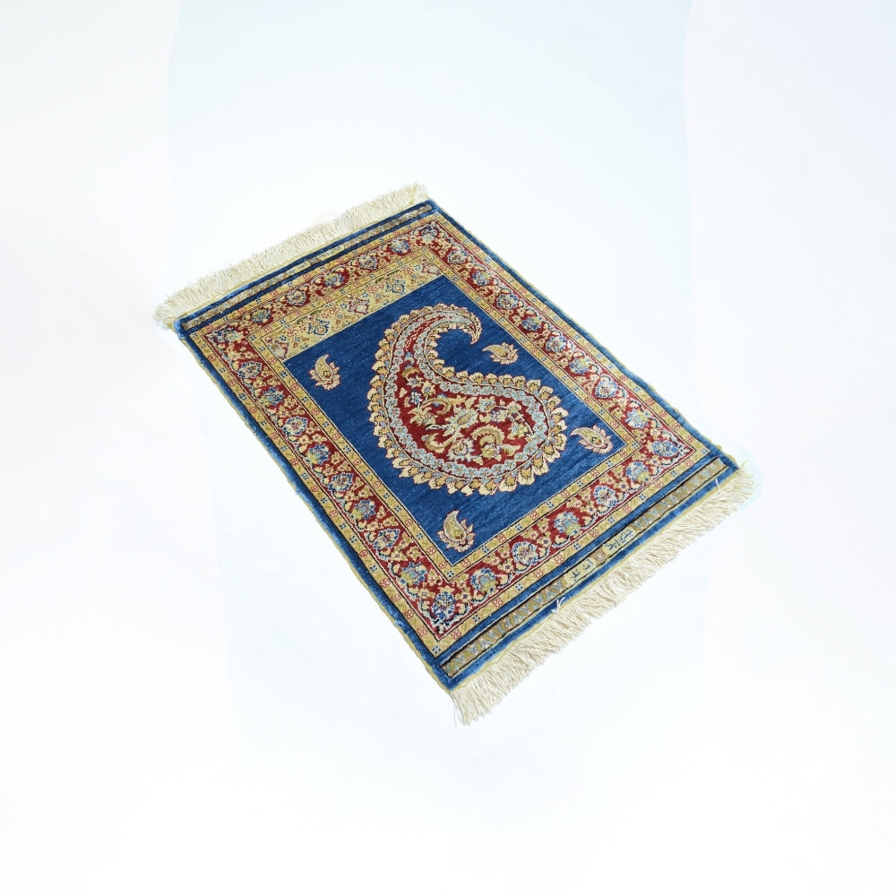 İpekten El Dokuma Şal Desenli Kayseri Halısı 51x71 cm-Kilim & Halı-KilimCo-NowShopFun