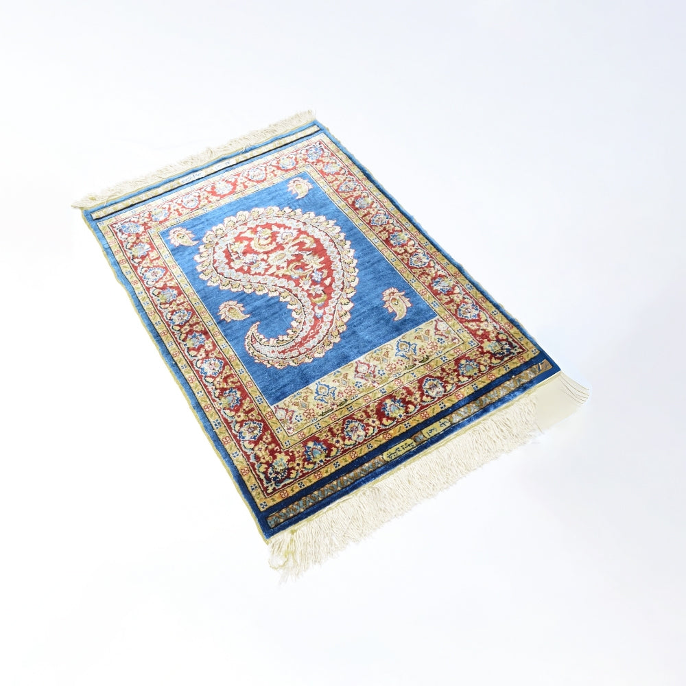 İpekten El Dokuma Şal Desenli Kayseri Halısı 51x71 cm-Kilim & Halı-KilimCo-NowShopFun