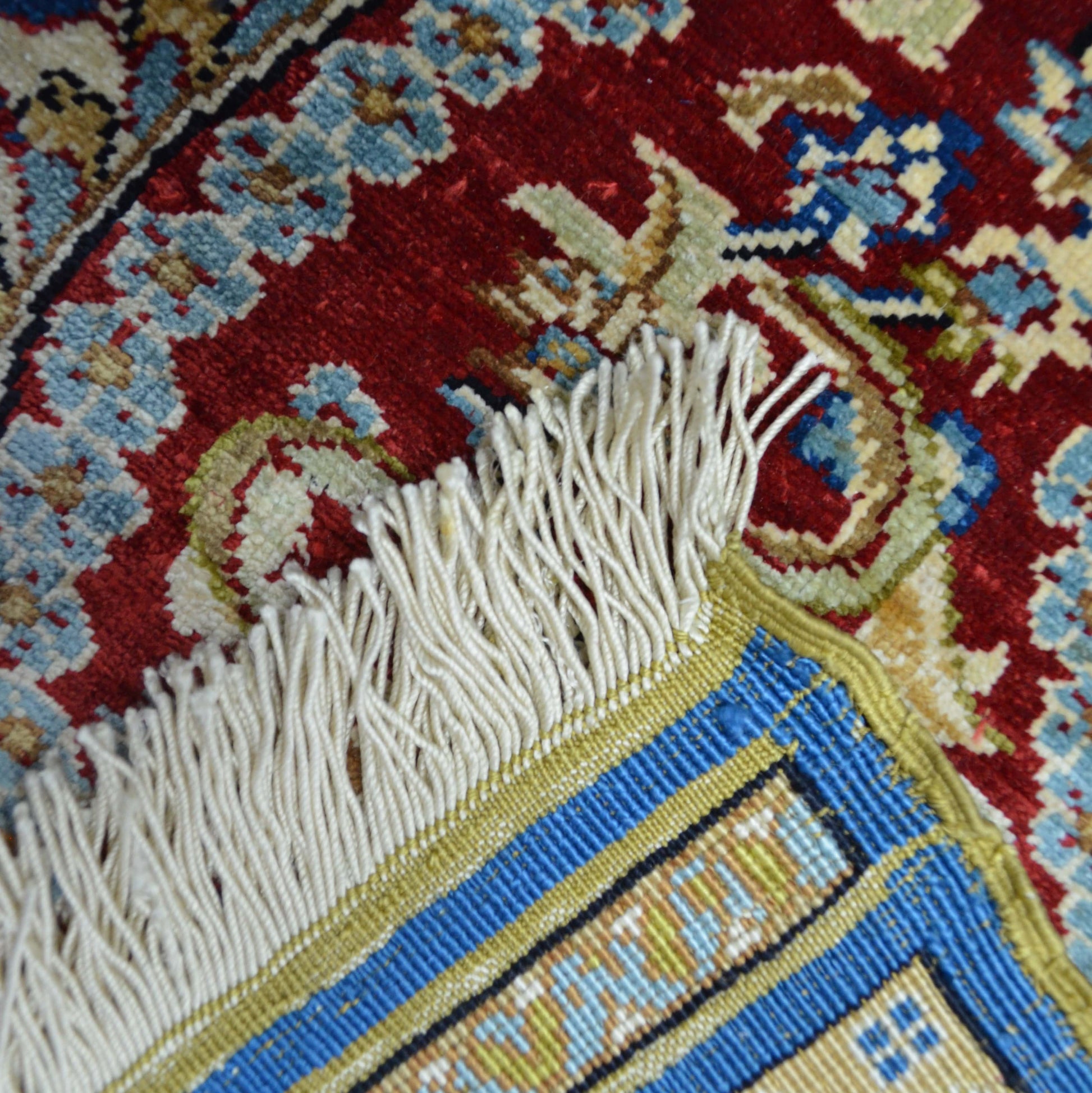 İpekten El Dokuma Şal Desenli Kayseri Halısı 51x71 cm-Kilim & Halı-KilimCo-NowShopFun