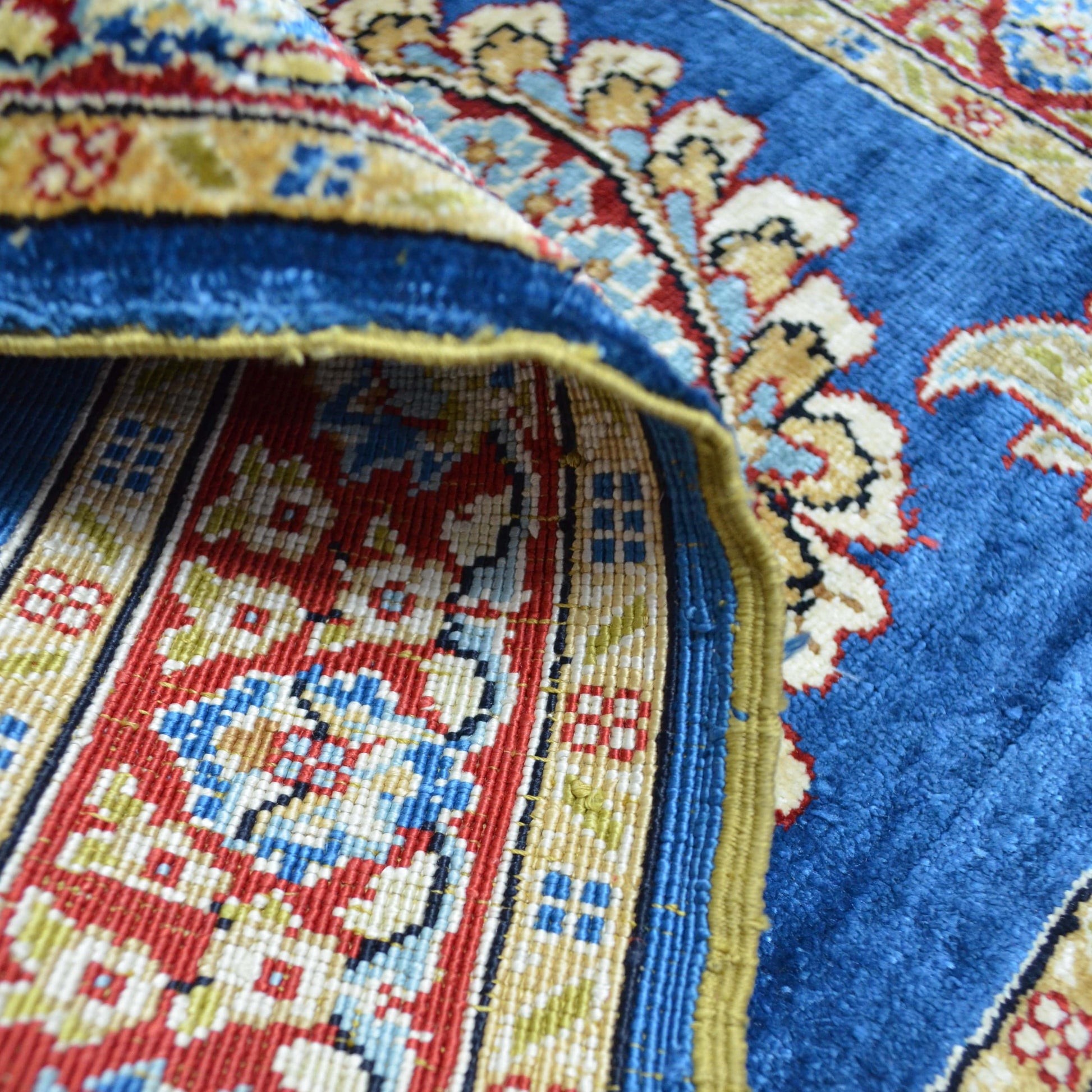 İpekten El Dokuma Şal Desenli Kayseri Halısı 51x71 cm-Kilim & Halı-KilimCo-NowShopFun
