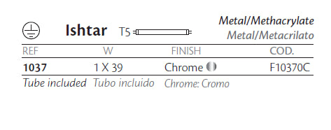 Ishtar Plafonyer 1l Chrome Ø97x10 Cm T5 1x39w