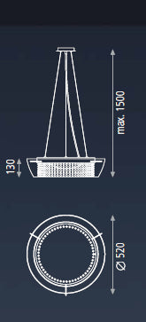 Ital Sarkit 1l Chrome Ø52x150 Cm Led 36w 3200k