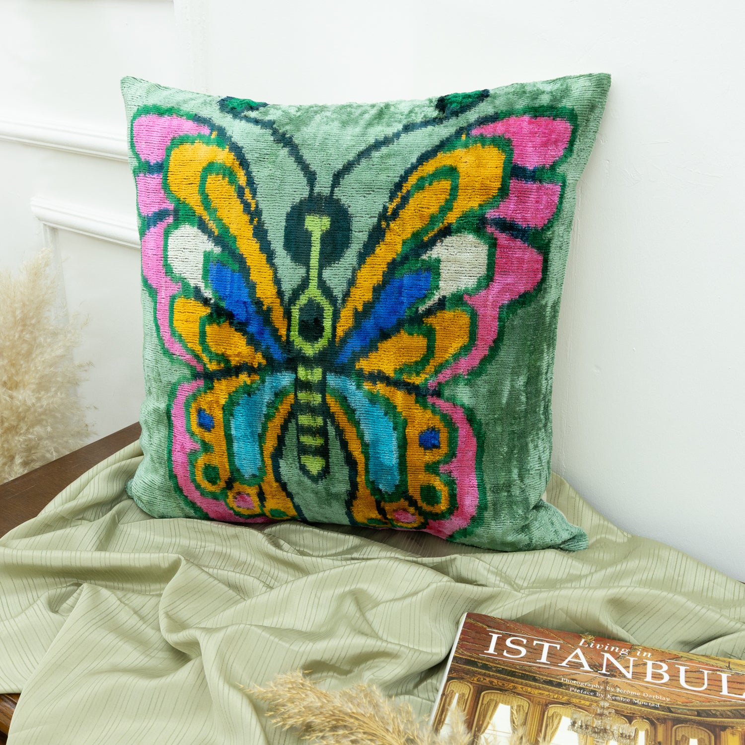 Itır El Yapımı İkat Kırlent 50x50 cm-Yastık & Kırlent-Soho Antiq-NowShopFun
