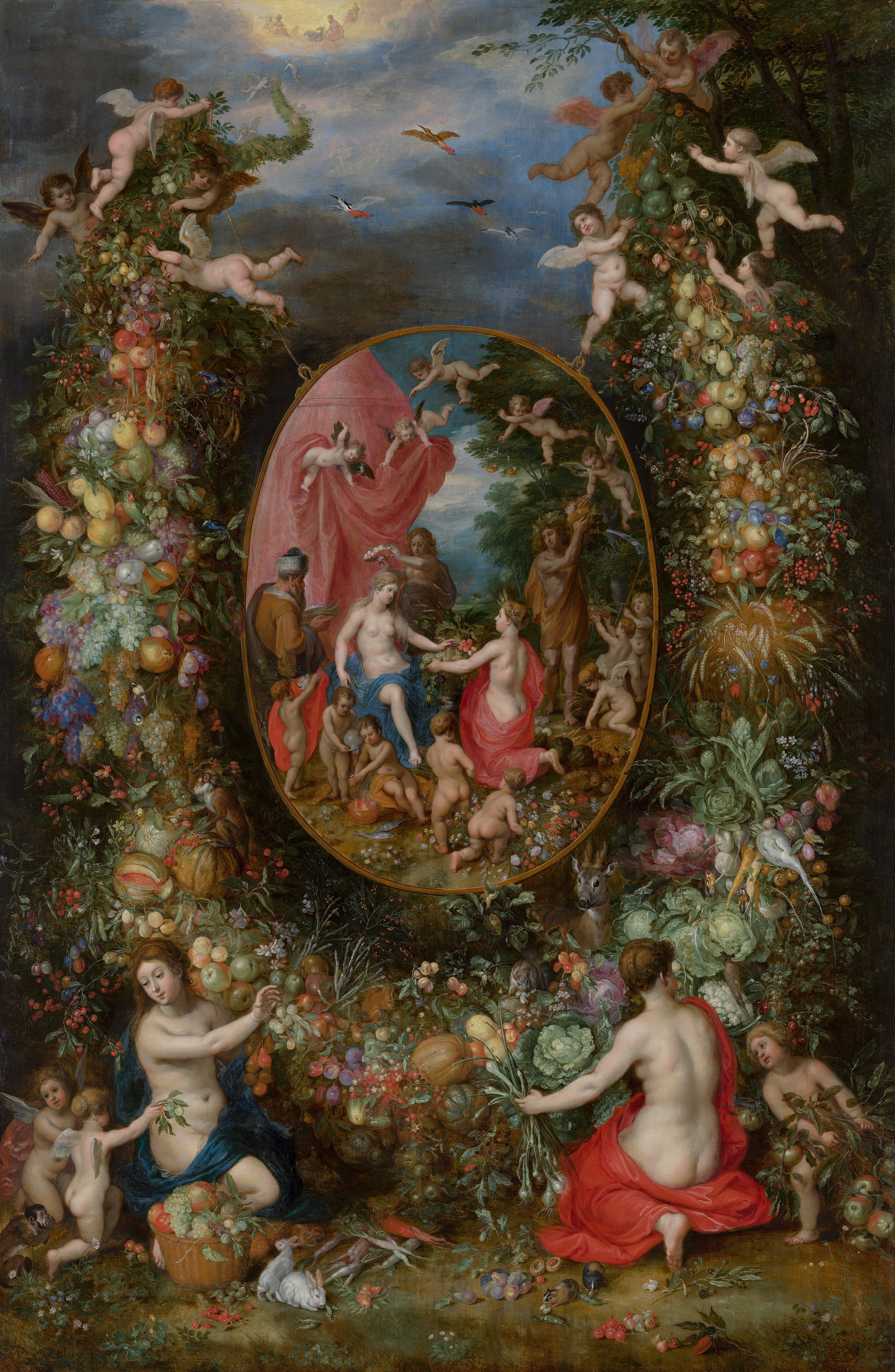 Jan Brueghel The Elder & Hendrik Van Balen - Dört Mevsim Ve Tanrıça Cybele Fine Art Baskı