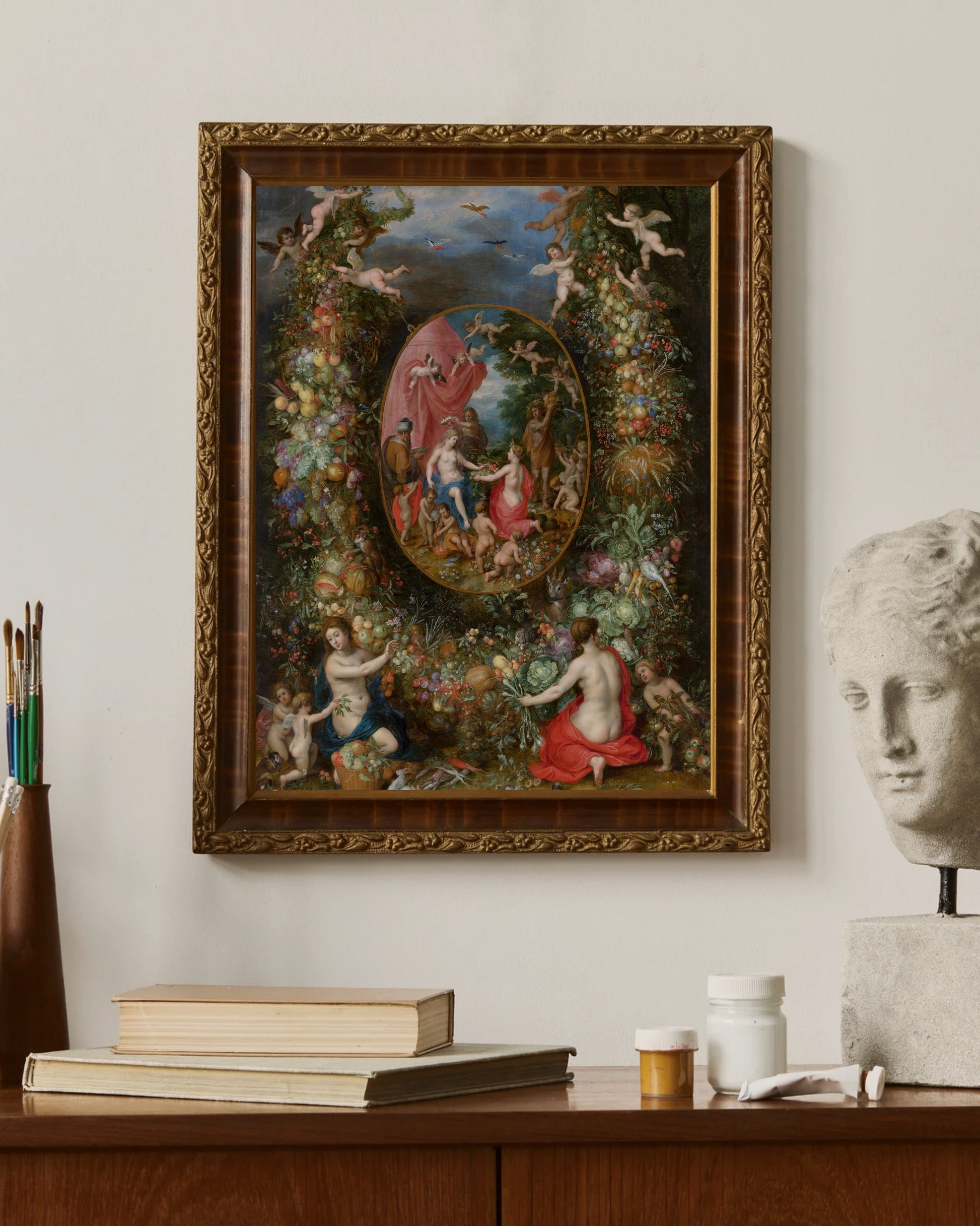 Jan Brueghel The Elder & Hendrik Van Balen - Dört Mevsim Ve Tanrıça Cybele Fine Art Baskı