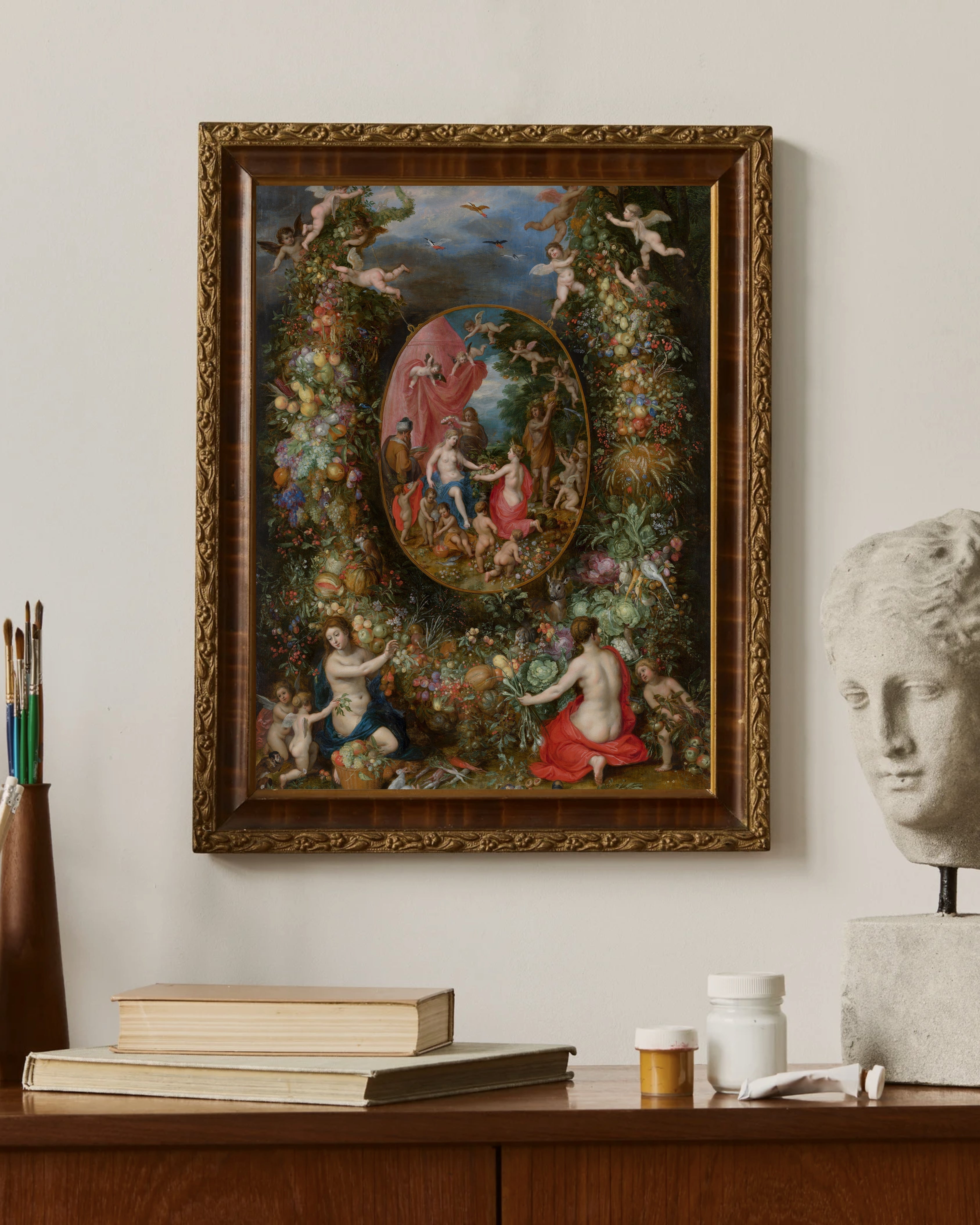 Jan Brueghel The Elder & Hendrik Van Balen - Dört Mevsim Ve Tanrıça Cybele Fine Art Baskı