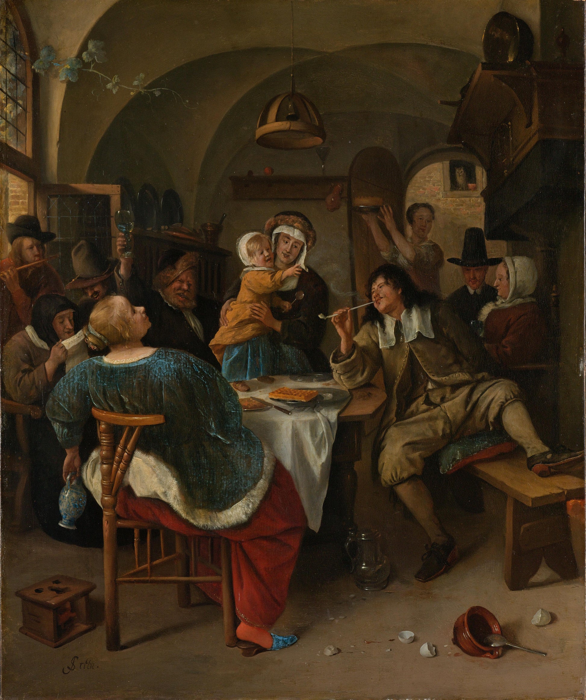 Jan Havicksz. Steen - Aile Sahnesi Fine Art Baskı