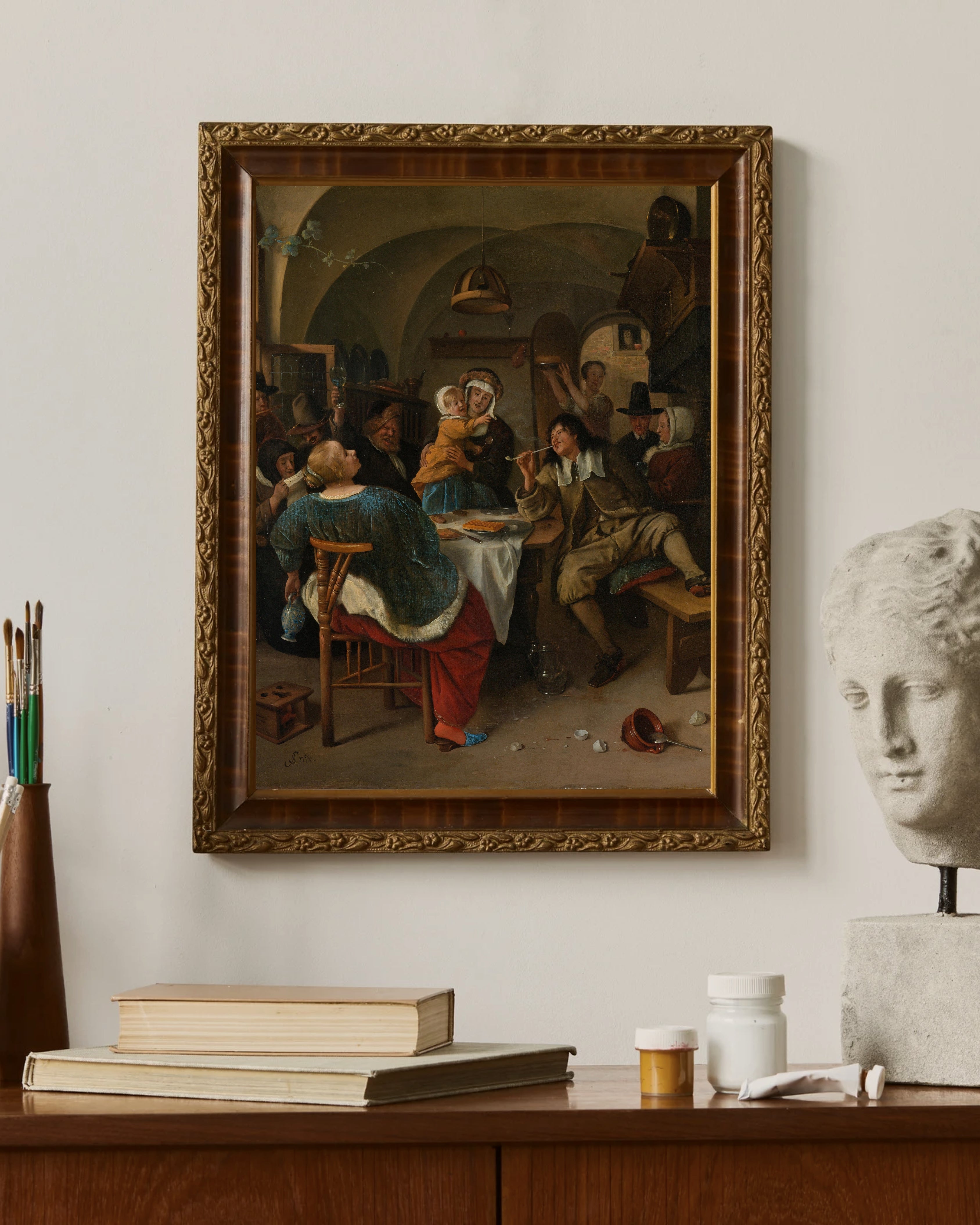 Jan Havicksz. Steen - Aile Sahnesi Fine Art Baskı