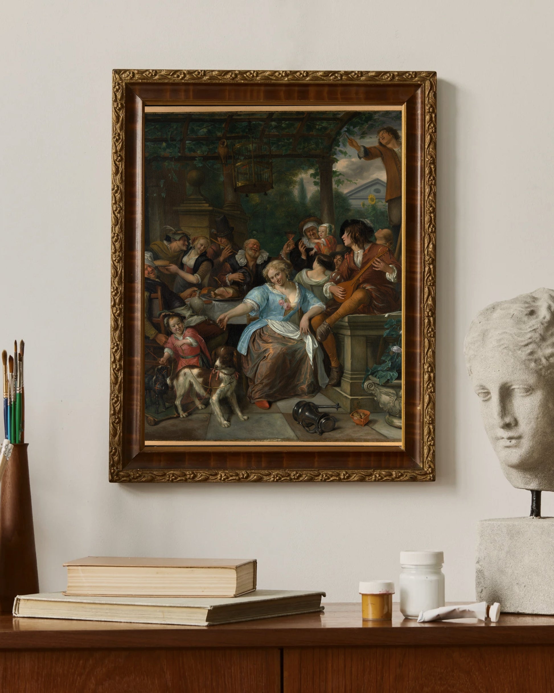 Jan Havicksz. Steen - Terastaki Şen İnsanlar Fine Art Baskı