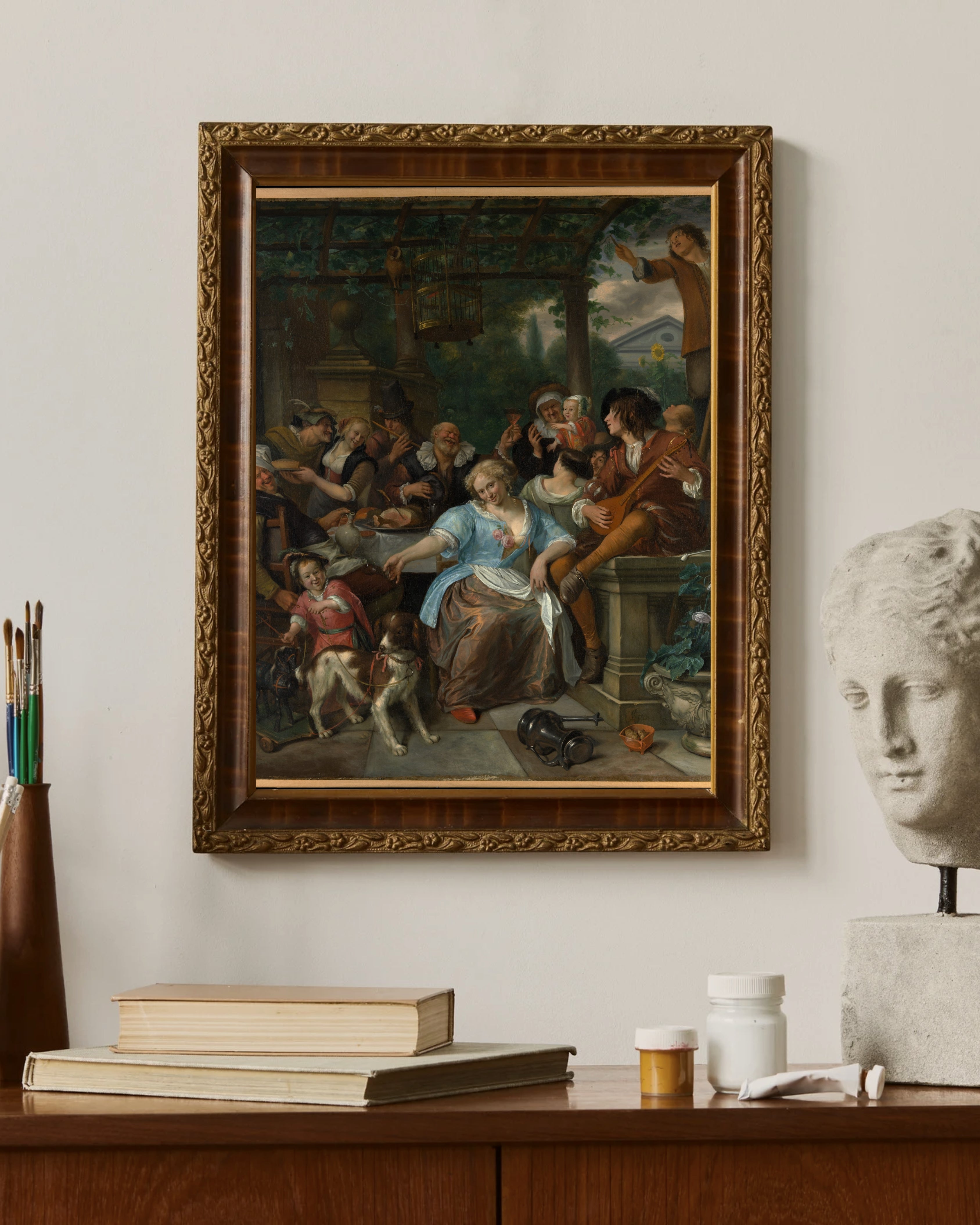 Jan Havicksz. Steen - Terastaki Şen İnsanlar Fine Art Baskı