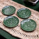 Jardins Du Monde Yan Servis Ve Kokteyl Tabağı Karışık 4lü Set Fesleğen Yeşili-Juliska Sofra-Juliska-NowShopFun