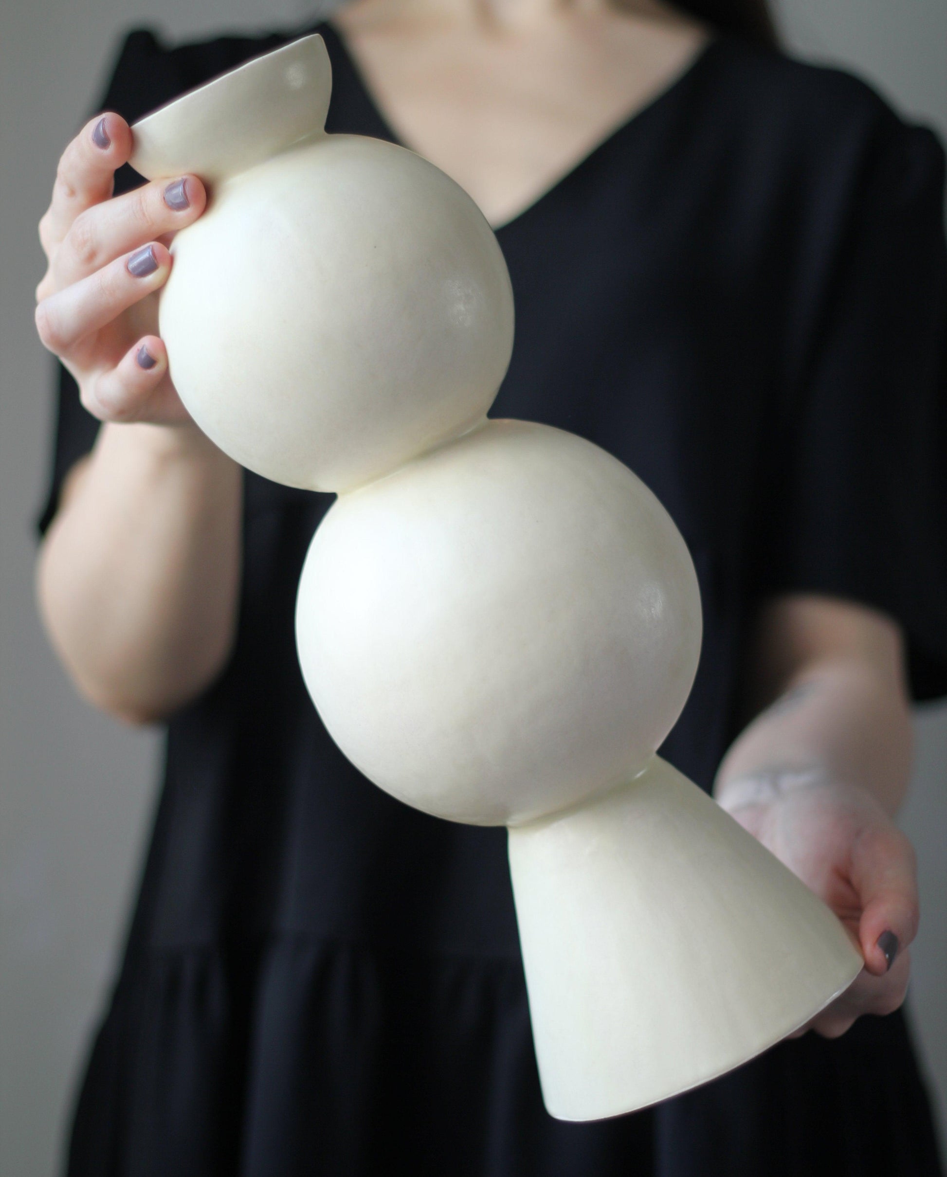 Matte Seramik Vazo - Krem