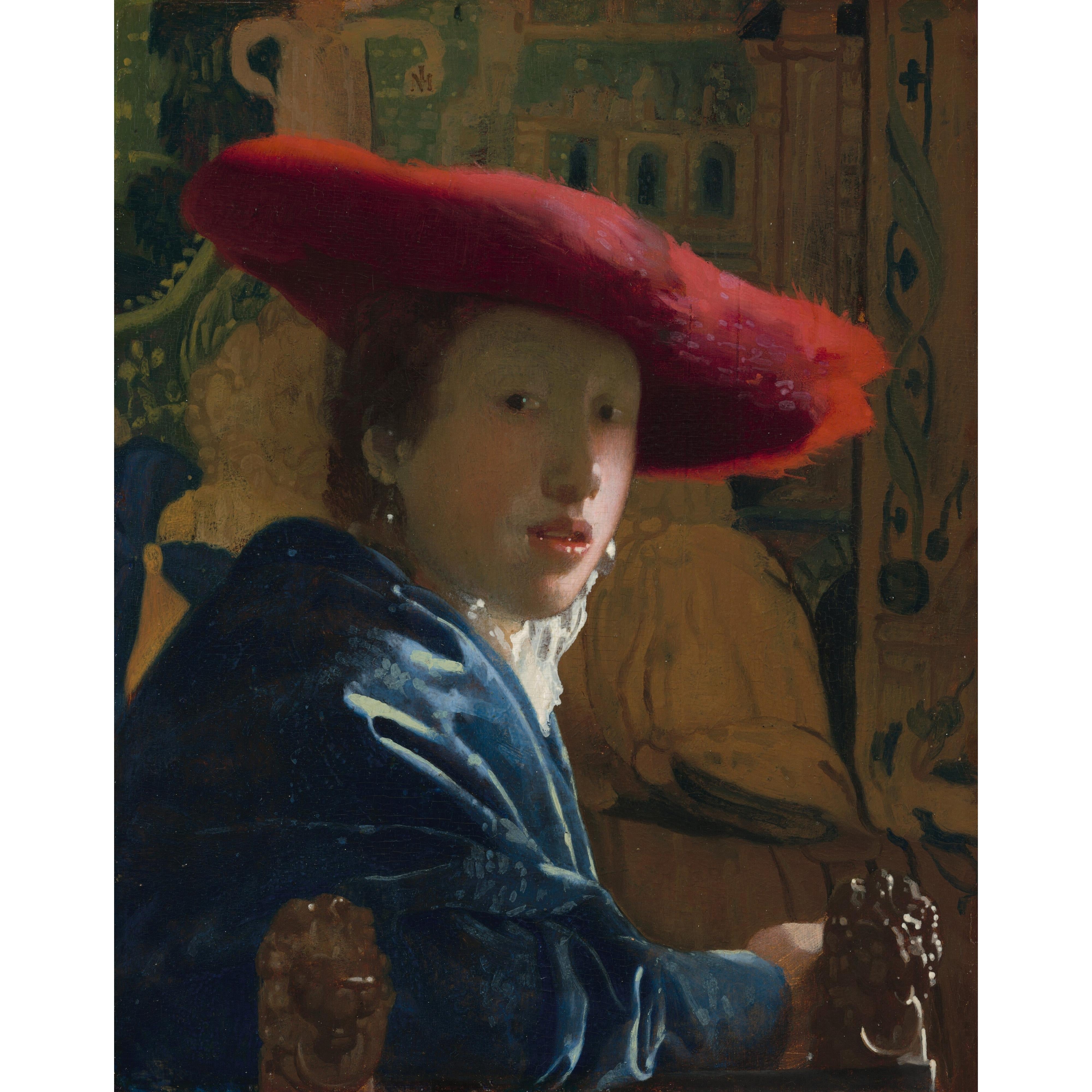 Johannes Vermeer - Kırmızı Şapkalı Kız Tablo