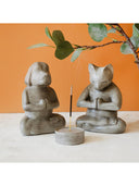 Beton Meditasyon Kedi Köpek Tütsülük Set
