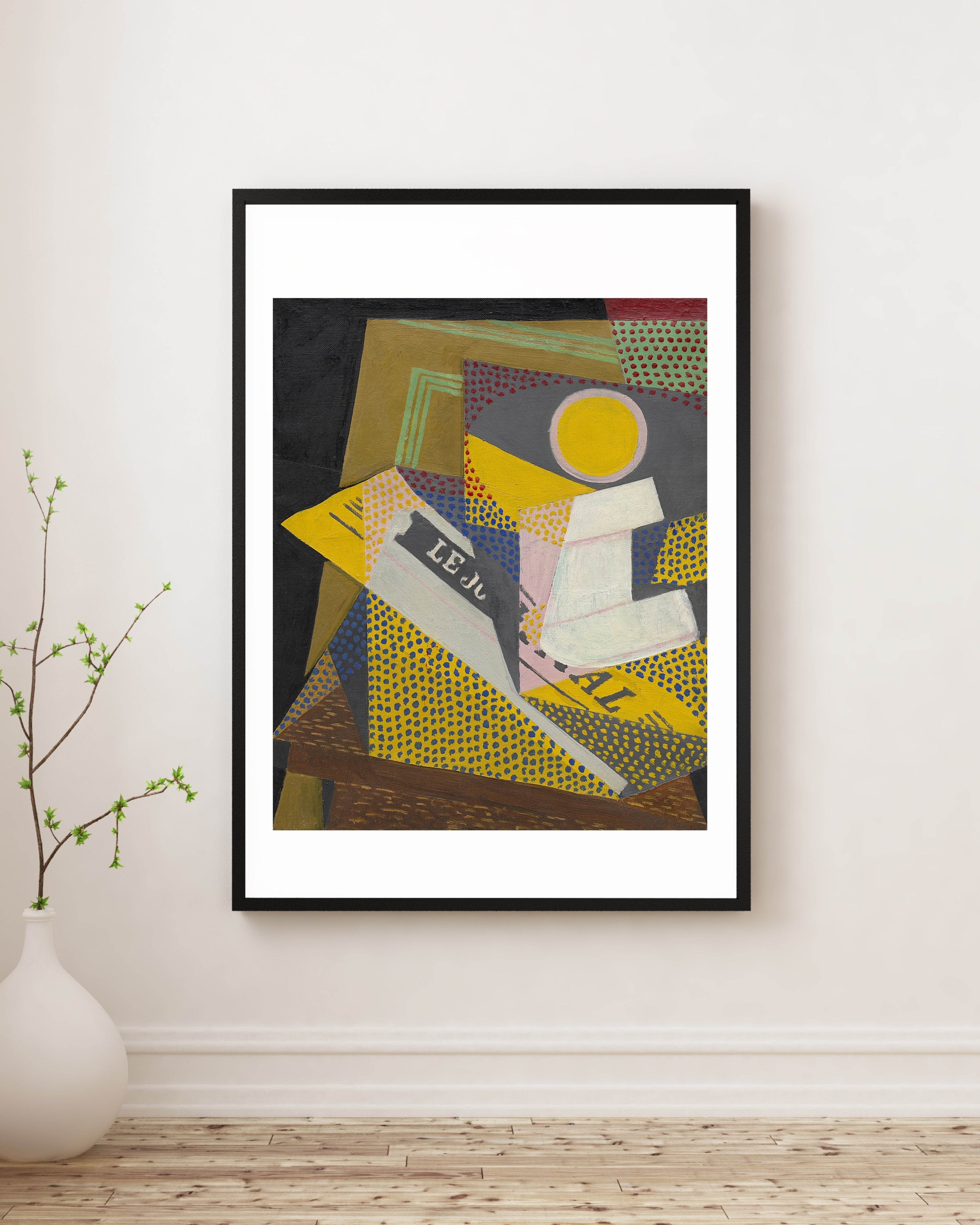 Juan Gris - Gazete ve Meyve Tabağı Fine Art Baskı