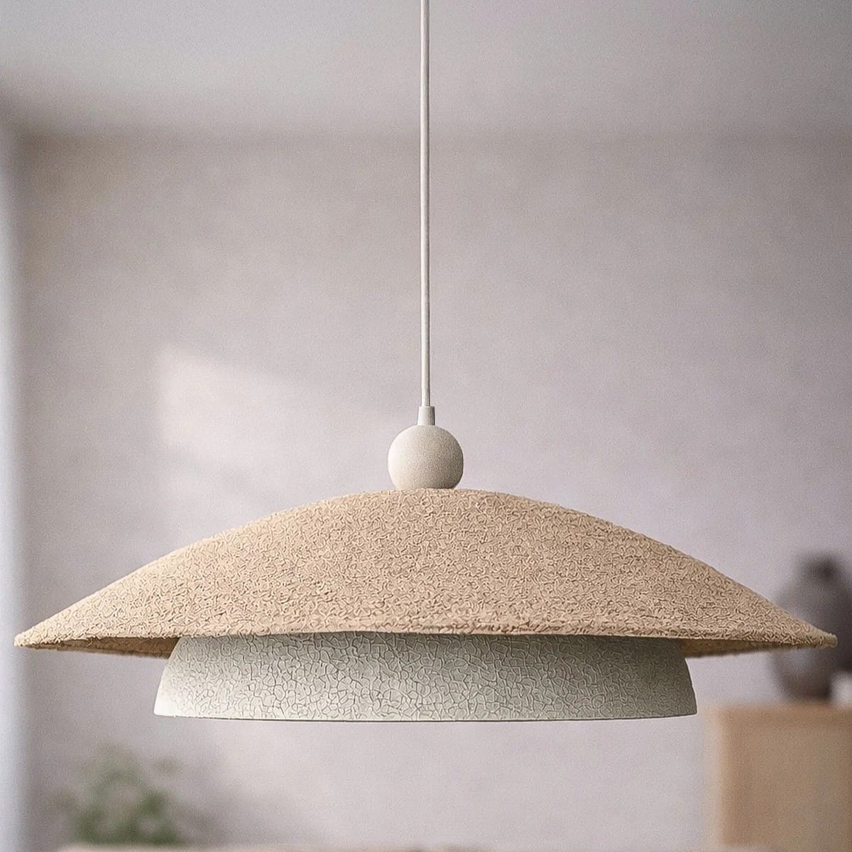 Jute Tavan Aydınlatma Tekli Karbon Beton