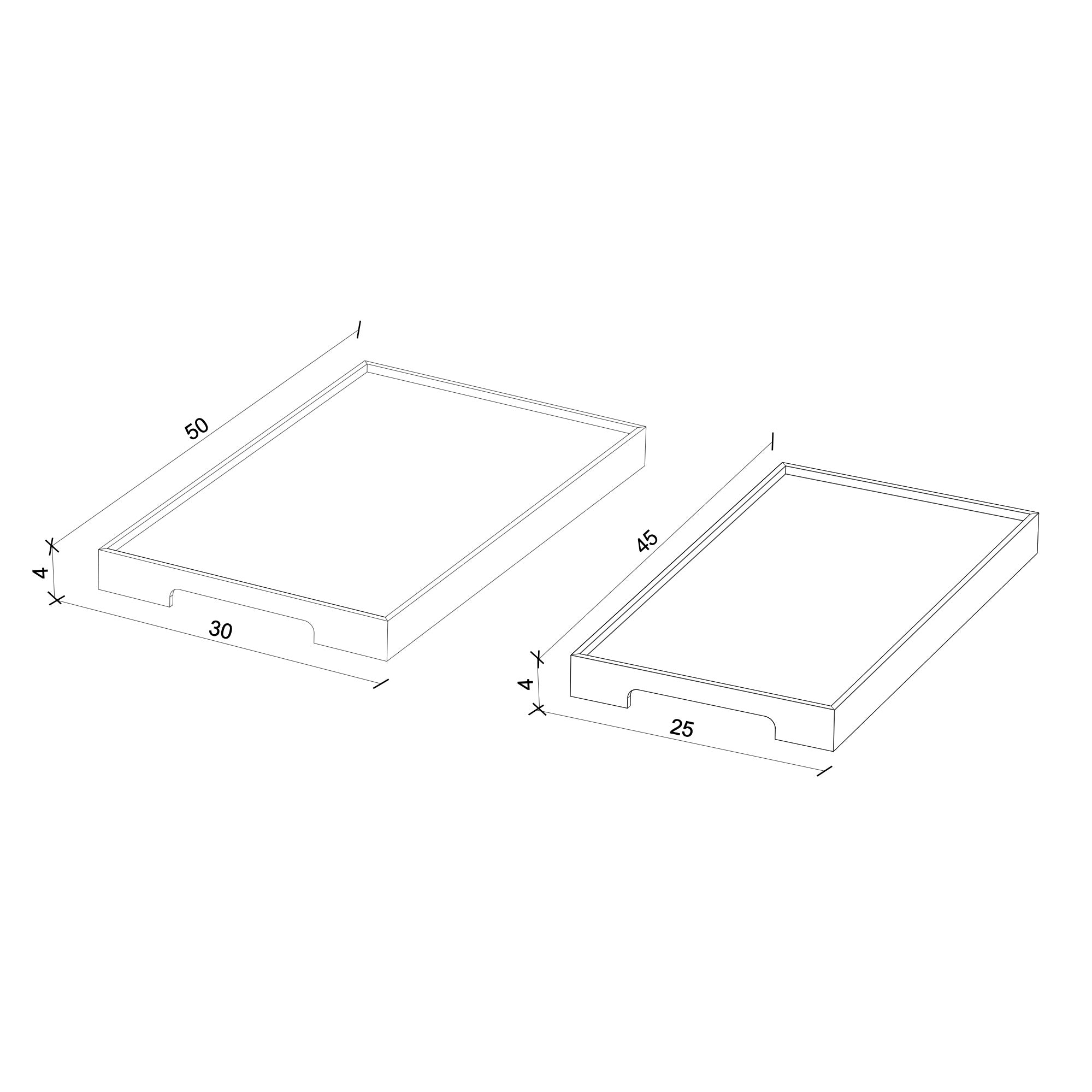 Edge Meşe Tepsi Seti