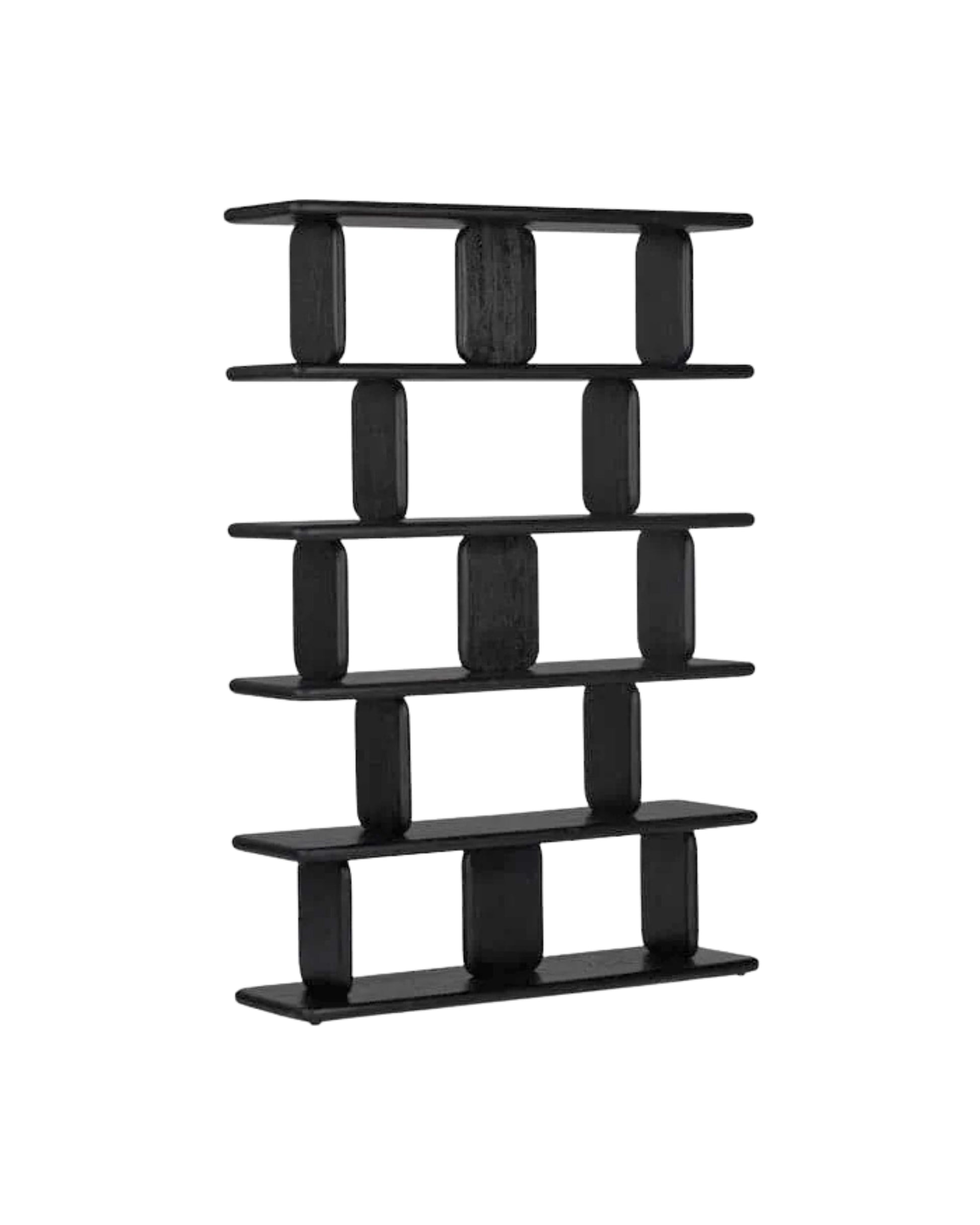 Kaida Masif Ahşap Kitaplık - Raf-Kitaplık-Regen Studio-Siyah-NowShopFun