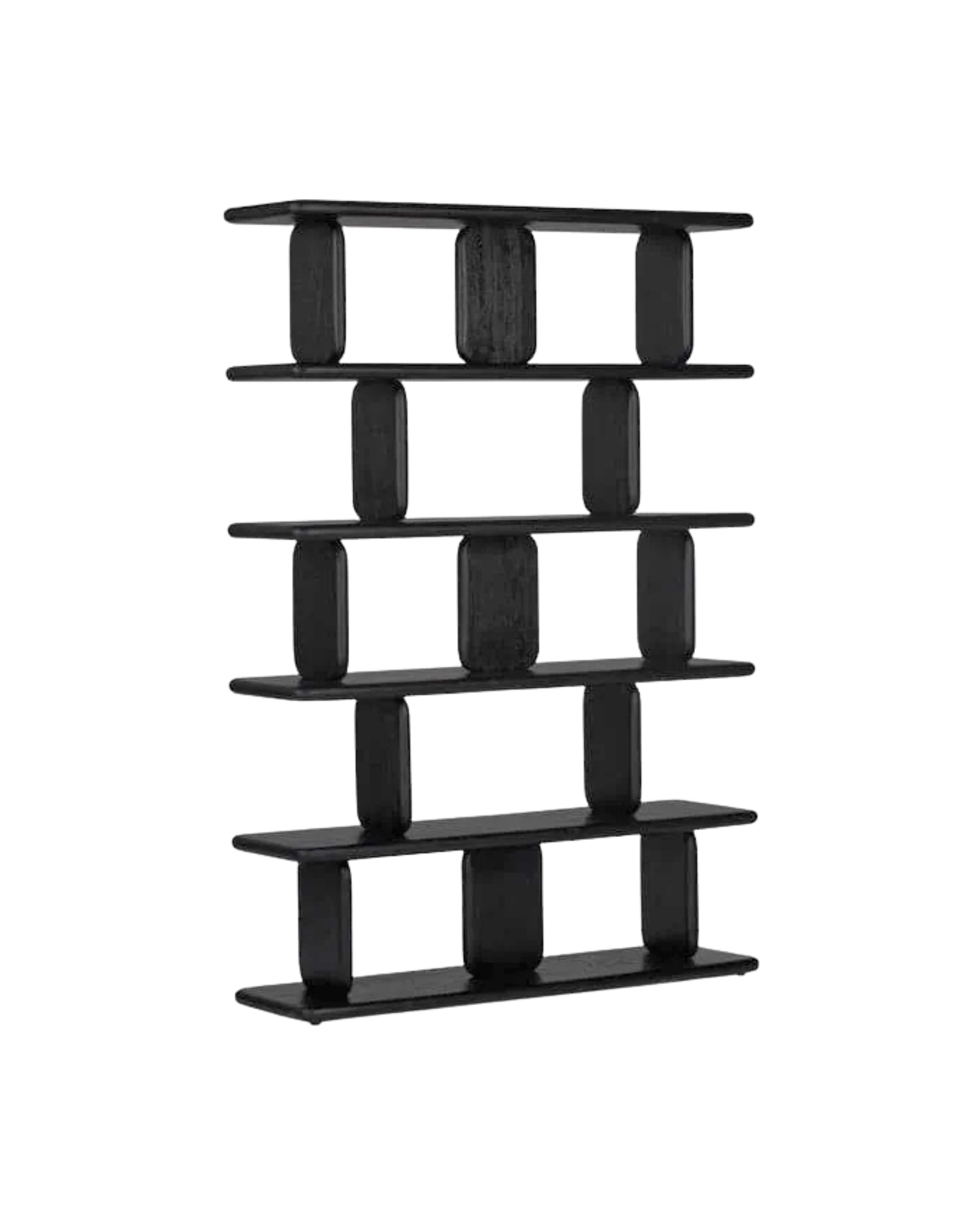 Kaida Masif Ahşap Kitaplık - Raf-Kitaplık-Regen Studio-Siyah-NowShopFun