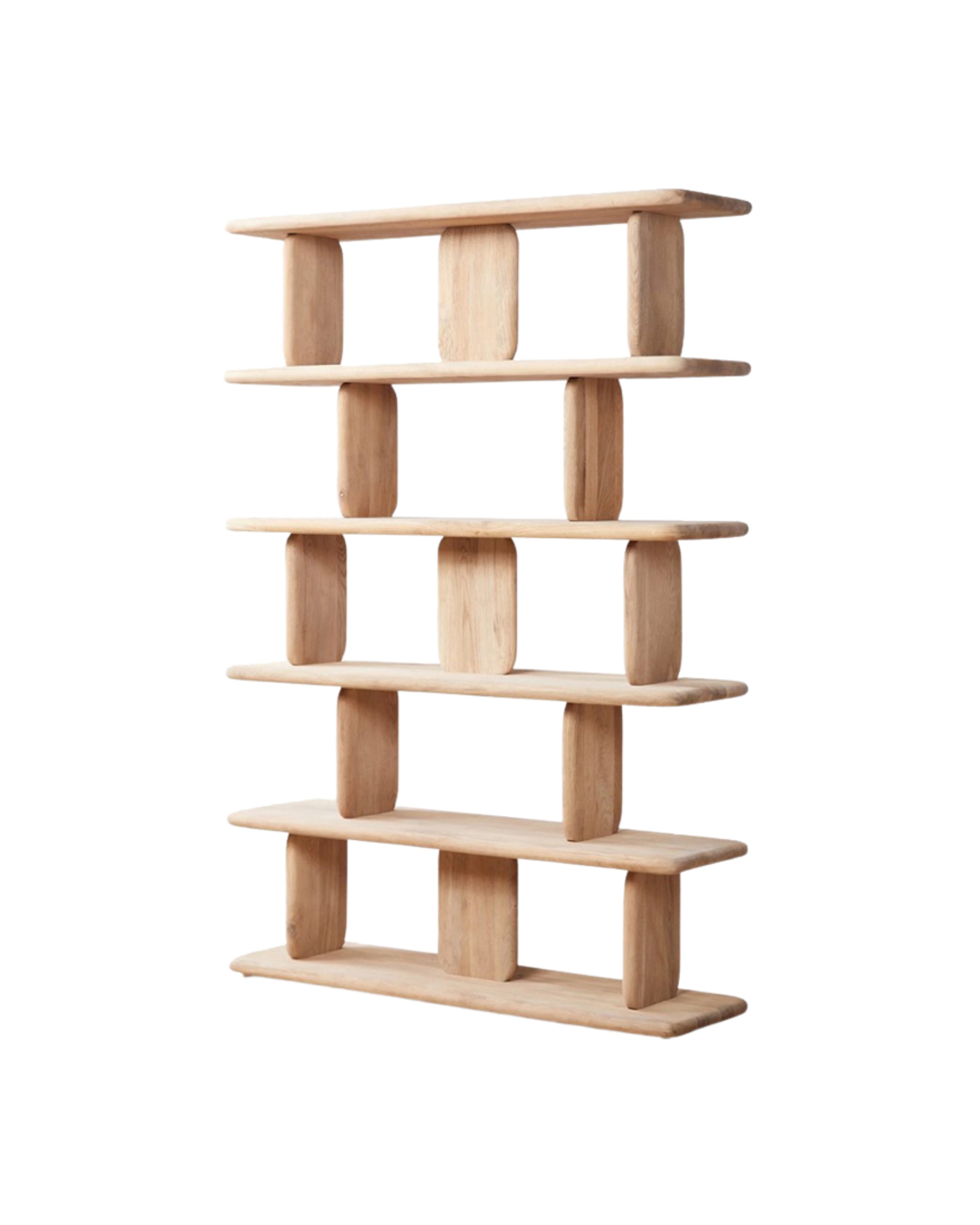 Kaida Masif Ahşap Kitaplık - Raf-Kitaplık-Regen Studio-Naturel-NowShopFun