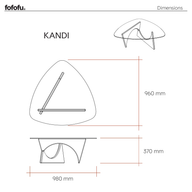 Kandi Modern Ahşap & Cam Orta Sehpa